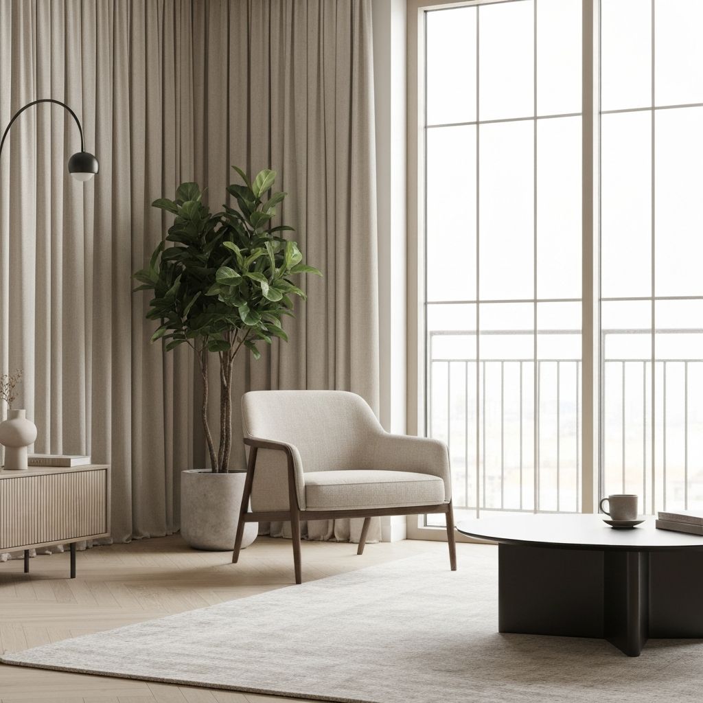 Elegant living room with indoor plant